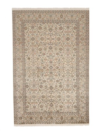Kashmir Pure Silk Rug Oriental Brown/Orange (Silk, India)