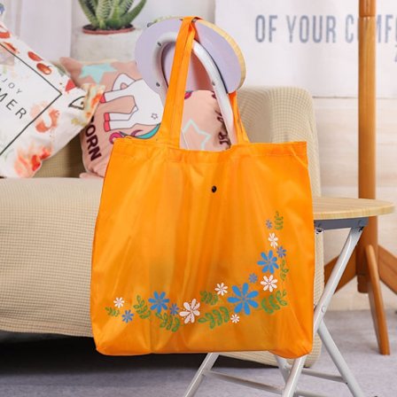 Sammenleggbar håndveske Casual Floral Shopping Bag ORANSJE