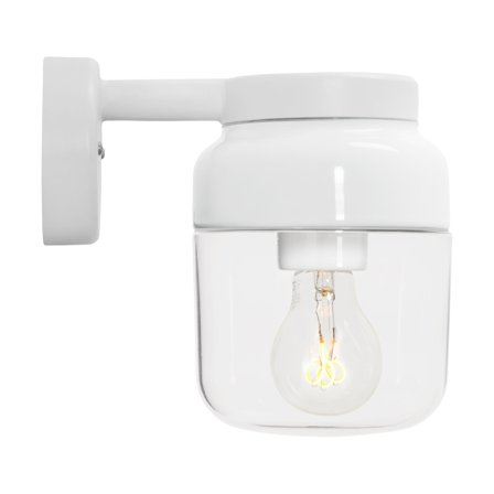 Ifö Electric Ohm Wall Takarmatur Ø140x205 mm, E27, klarglas Vit, Belysning