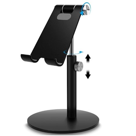 Universell justerbar aluminiumsstativ for nettbrett/telefon, iPad 2018 Pro