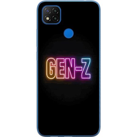 Yhteensopiva Puhelinkuori Xiaomi Xiaomi Redmi 9C NFC Neontext Gen Z värikkäässä valossa tummaa taustaa vasten modernissa digitaalisessa tyyliissä