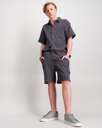 Grunt Jan Gauze shorts Szary Szorty Chłopiec - Kids Brand Store