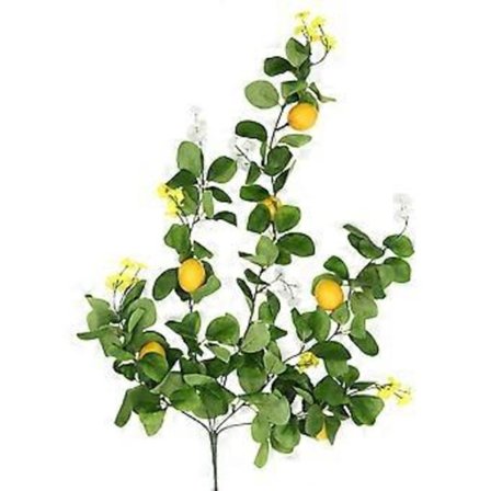 Kunstig sitron gren hengende falsk sitron gren veggdekor sitron stilk dekor