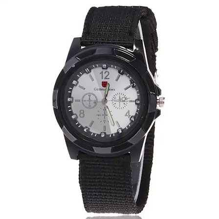 Sportig Militärklocka med kanvas-armband - Flera färger