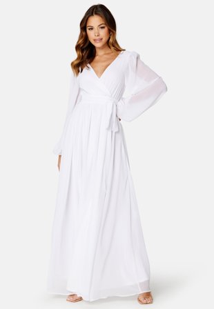 Goddiva Long Sleeve Chiffon Maxi Dress Klær