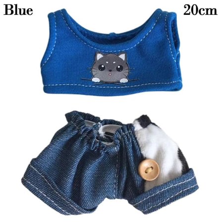 1Sæt Håndlavet Vest Sweatshirt Outfits BLÅ 20CM