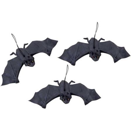 6 st Halloween fladdermöss festdekoration gummi hängande fladdermöss Hallowe