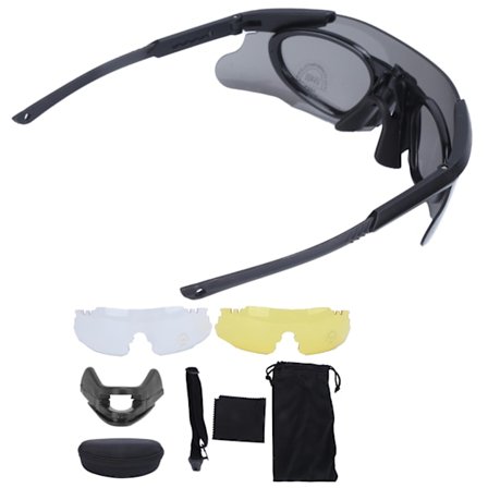 Militärglasögon AntiImpact-glasögon med utbytbara linser och korrigeringsfästen