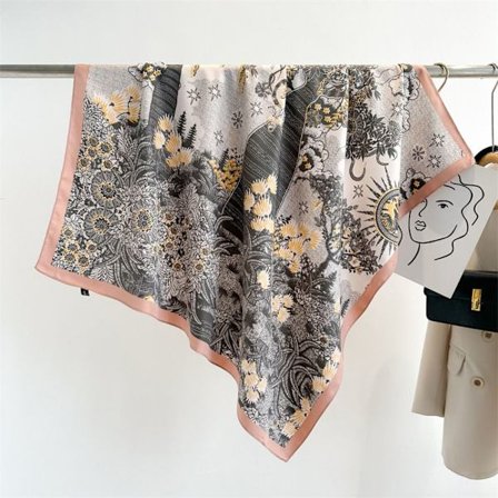 Strandsjal 90x90cm Sidenscarf 4 4