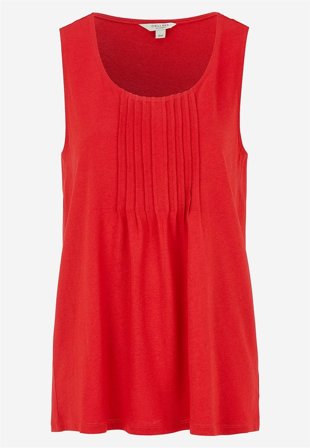 Cellbes of Sweden - Tanktop med dekorativ fold i rød til damer i størrelse 50/52