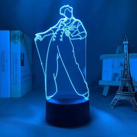 3D Farveskiftende Natlys Harry Edward Styles Gave Soveværelse Dekorativ Lampe til Fans, 16 Farver Fjernbetjening