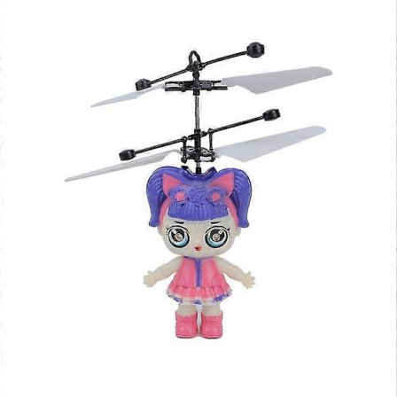 Leksak Induktionsflygplan Flygande Helikopter Hastighetsdrönare Leksaker BLÅ COD KK5555-Bra Surprise Docka Lila