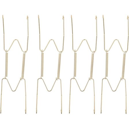 4 guld osynliga tallrikshängare 8 tum guld fjäder tallrikshängare