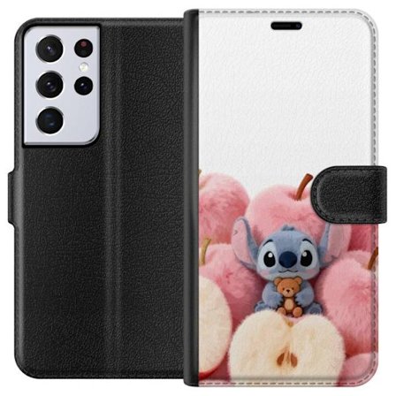 Kompatibel Tegnebogsetui til Samsung Samsung Galaxy S21 Ultra 5G Farverig collage med futuristiske pigegruppe karakterer, hjerter og glitter i moderne