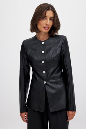 The Hanna Schönberg Edit Taillierter PU-Blazer - Blazer - Schwarz - EU 40