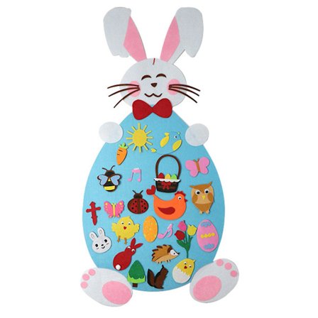 Påsk DIY Kanin för Barn Kanin Vägg Hängande Dekorationer Med Prydnader