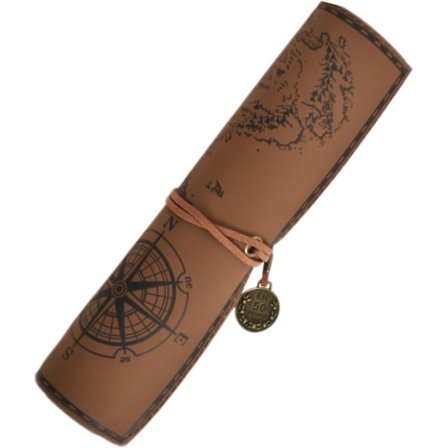 Bærbart penalhus i læder, stor kapacitet, pennerulle med trykt skattekort, rulleligt penalhus til skole, kontor