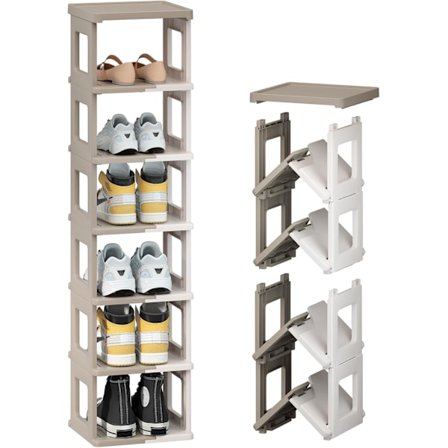 1 stk Skostativ - Sammenleggbart Skooppbevaring og Organisering for Inngangsparti, Montering-fri Skohylles, Plassbesparende Skostativ