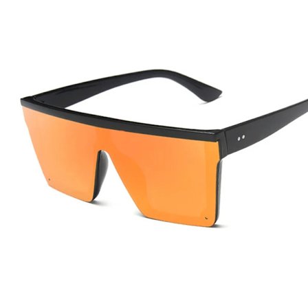 Fyrkantiga solglasögon dam lyx vintage märke designer solglasögon kvinnor stor ram spegel svart silver platt topp Oculos De Sol