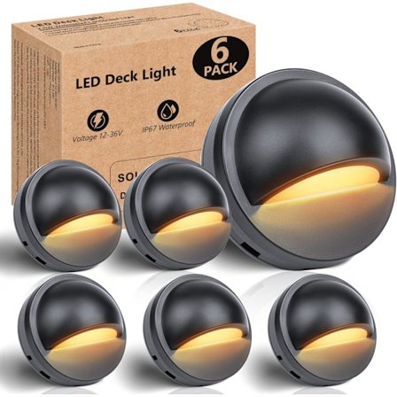 Pakke med lavspennings LED-dekkslys, 2,5W vanntette IP67 utendørs aksentlys, gjerdelys, hagestolpelys, 2700K varm farge, 12-36V AC/DC