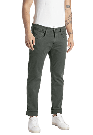 Replay Hyperflex Colour Xlite Anbass Jeans Herr Grön W31/L32