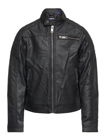 Jjerocky Jacket Jr Outerwear Jackets & Coats Leather Jacket Svart Jack & J S*Betinget Tilbud