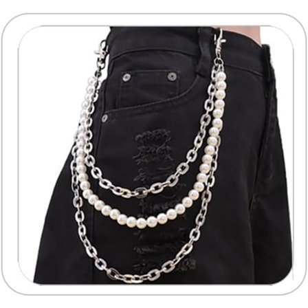 Punk Byxkedja för Kvinnor Män Vintage Gotisk Kors Nitar Mansard Byxkedja 80- och 90-tals Hip Hop Jeanskedja Berlock Lager Rock Plånbokskedja för Män 