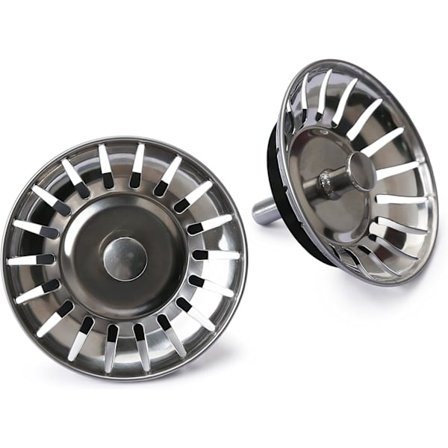 2 stk. Aftapningsstop til Køkkenvask Rustfrit Stål Aftapningsstop Udskiftning med 18 Huller Stop Aftapningsstop Vandafvisende Aftapningsstop Diameter 