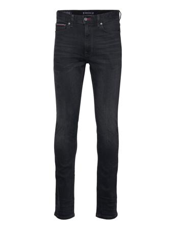 Slim Bleecker Pstr 2Yr Used Blk Slim Jeans Sort Tommy Hilfiger