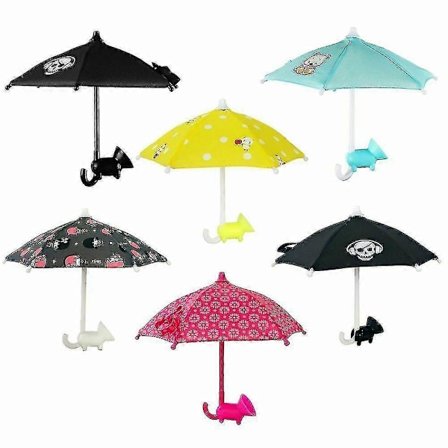 Mobilholder med sugekopp, solskjerm, søt mobiltelefon fotobeskytter, solskjerm, personlig liten paraply