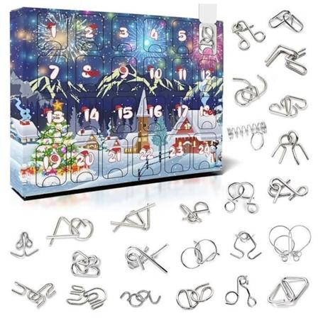 Luban Lock2024 Julekalender til Børn, (Opgraderet Version) 48 Gavedele - Tilfældig Stil (Blind Box), Julekalender til Børnefestival B