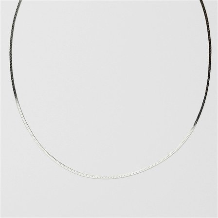 Herringbone Halsband (S) 45 cm - Sterling Silver - Safira