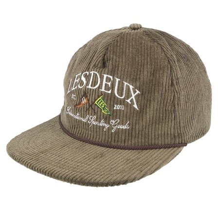 Les Deux - Brown snapback Czapka Z Daszkiem - Ivy League Corduroy Cap Slate Brown Strapback @ Hatstore