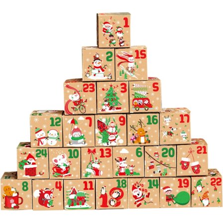 Adventskalender Box 24 Dagar Nedräkning Tom Adventskalender Att Fylla Egna Adventskalenderlådor Härlig Jul Kraftpapper Juldekor