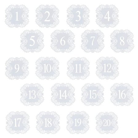 Tabell Nummer Kort Display Skilt 1-20