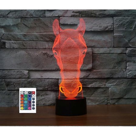 XYC 3D Hevonen Kaukosäädin 16 Väri Yövalot Illuusio Akryyli LED Pöytä Yölamppu Lasten Makuuhuone Pöytä Sisustus Syntymäpäivälahjat Lelu (LGL)