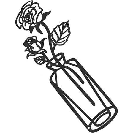 Metall Blomvas Väggdekor