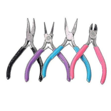 4-pakks smykke-tang, smykkeproduksjonstang, verktøysett for wire-wrapping, ørepyntforsyninger