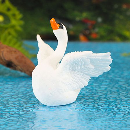 Mini Hvit Svane Dekorasjon Gåse Figur Dukkehus Micro Lands