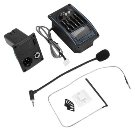 5-bands Akustisk Gitarr Pickup Eq Förförstärkare Lcd Stämapparat Equalizer Med Mic Lc-5