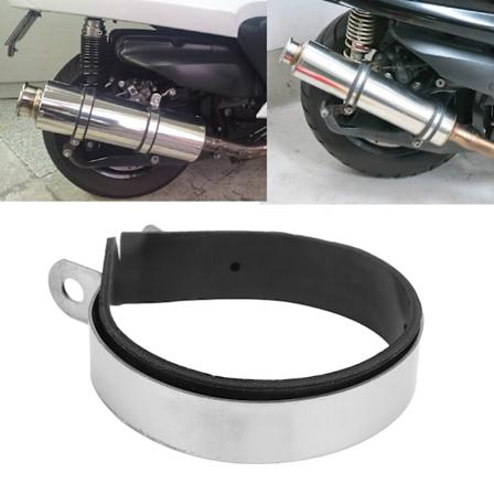 3,9 tommer Motorcykel Udstødningsrør Klemme Fast Ring Rustfrit Stål Klips med Gummistrimmel Universal