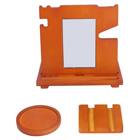 Træ Mobiltelefon Base Multifunktionel Holdbar Ur Briller Nøgle Opbevaring Beslag Skrivebord Organizer