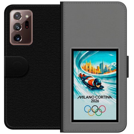 Yhteensopiva Lompakkokotelo Samsung Galaxy Note20 Ultra Dynaaminen kelkkailija tai skeleton-ajaja jääkanavalla Milanon Cortina 2026 kanssa, kaupunkinä