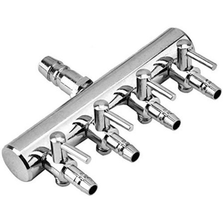 Akvarieluftflödesdelare fisktank luftkontrollventil rostfritt stål akvarium syre distributör fisktank luftpump tillbehör (4-vägs)