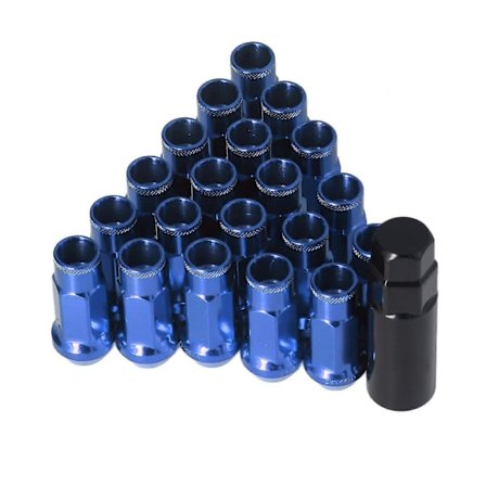 20 stk. M12x1.25 Metall Hjulmuttere Universal Bil Tilbehør Erstatning for Mitsubishi Blå