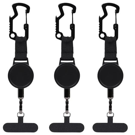 1/2/3-pakning Mobilbånd med Innrullbar Sikkerhetsrem – Belteklips og Kjede for Smarttelefon og Reise