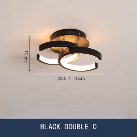 LED-lampe taklys SVART DOBBEL C DOBBEL C