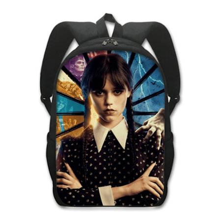 Onsdag Addams Print Boys Girls Game Ryggsäck Familjeryggsäck - high quality