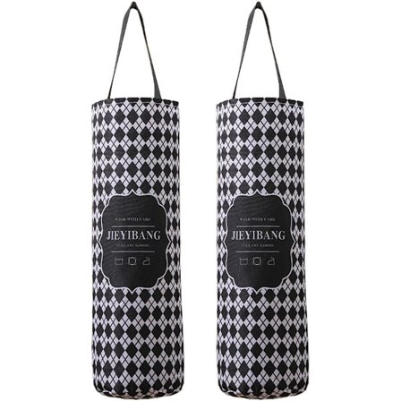 2 pakker med plastikposeholdere, indkøbsposeholdere, affaldsposer, sort