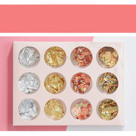 Spikerfolie Flakes Antioksidasjon Bærbar DIY Neglekunst Dekorasjon for Negle Design Sminke Resin Making1